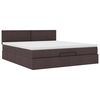 vidaXL Lit ottoman avec matelas et LED Marron foncé 180x200 cm tissu