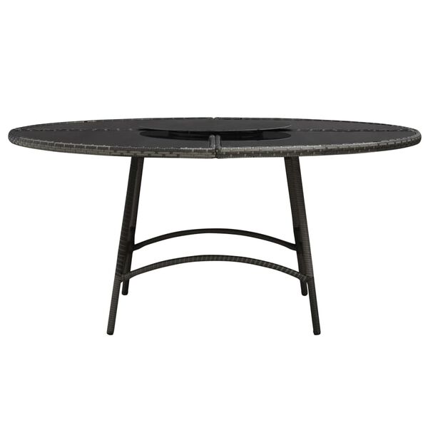vidaXL Ensemble &agrave; manger d'ext&eacute;rieur 7 pcs avec coussins rotin Gris