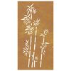 vidaXL D&eacute;coration murale jardin 105x55 cm acier corten design bambou