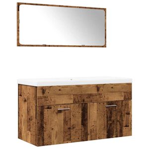 vidaXL Ensemble de meubles salle de bain 3 pcs bois d'ing&eacute;nierie