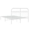 vidaXL Cadre de lit m&eacute;tal sans matelas et t&ecirc;te de lit blanc 140x190 cm