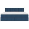 vidaXL Lit avec rangement et LED avec matelas Bleu 180 x 200 cm tissu