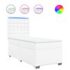 vidaXL Sommier &agrave; lattes de lit avec matelas Blanc 90x200 cm Similicuir