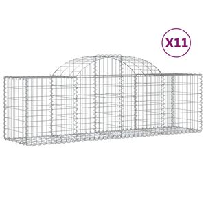 vidaXL Paniers &agrave; gabions arqu&eacute;s 11 pcs 200x50x60/80 cm Fer galvanis&eacute;