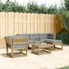 vidaXL Salon de jardin 5 pcs avec coussins bois de pin impr&eacute;gn&eacute;