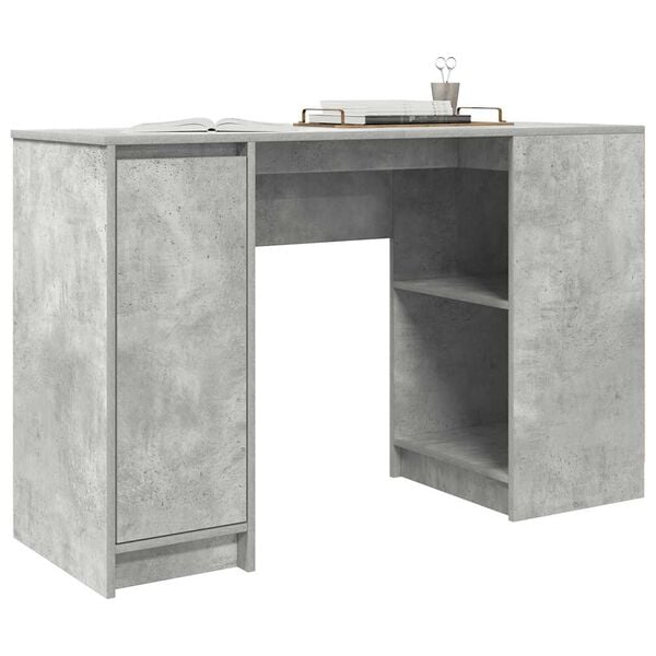 vidaXL Bureau gris b&eacute;ton 120x42x76 cm bois d'ing&eacute;nierie