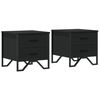 vidaXL Tables de chevet 2 pcs noir 40x41x40 cm bois d'ing&eacute;nierie