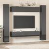 vidaXL Ensemble de meubles TV 6 pcs Gris brillant Bois d'ingénierie