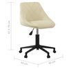 vidaXL Chaise pivotante de bureau Cr&egrave;me Velours