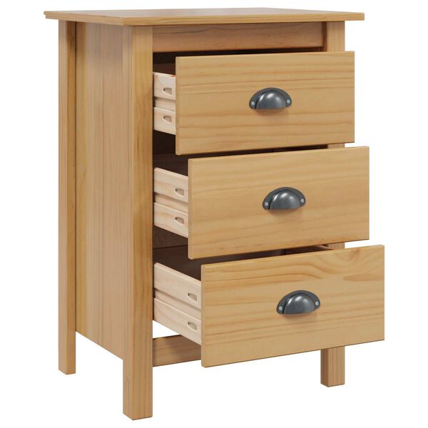 vidaXL Cabinet de chevet avec tiroir Hill Marron miel 46 x 35 x 65 cm