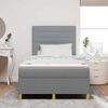 vidaXL Lit &agrave; ressort LED avec matelas Gris clair 120 x 190 cm tissu