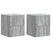 vidaXL Cabinet de chevet mural 2 pi&egrave;ces Sonoma gris 33 x 34,5 x 40 cm
