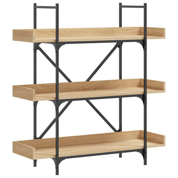 vidaXL Biblioth&egrave;que &agrave; 3 niveaux ch&ecirc;ne sonoma 100x33x108,5 cm