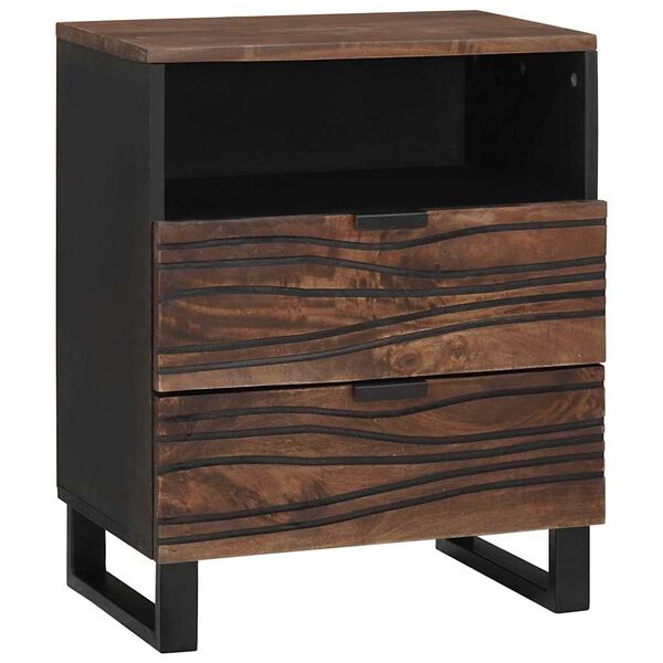 vidaXL Cabinet de chevet Noyer 50 x 33 x 62 cm Bois d'acacia massif