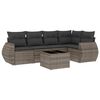 vidaXL Salon de jardin 6 pcs avec coussins gris r&eacute;sine tress&eacute;e