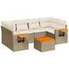 vidaXL Salon de jardin avec coussins 7 pcs beige r&eacute;sine tress&eacute;e