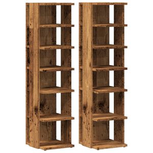 vidaXL Armoires &agrave; chaussures 2 pcs vieux bois bois d'ing&eacute;nierie