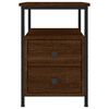 vidaXL Tables de chevet 2pcs ch&ecirc;ne marron 34x35,5x50cm bois ing&eacute;nierie