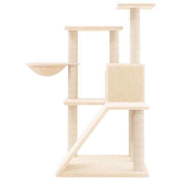 vidaXL Arbre &agrave; chat avec griffoirs en sisal Cr&egrave;me 94 cm