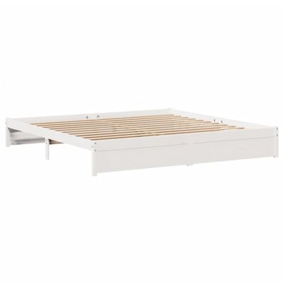 vidaXL Cadre de lit sans matelas blanc 180x200 cm bois massif de pin