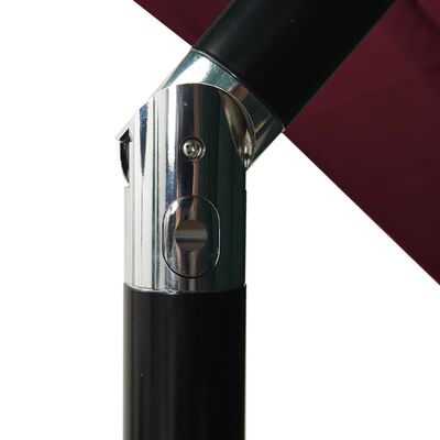 vidaXL Parasol de jardin à 3 niveaux mât en aluminium rouge bordeaux