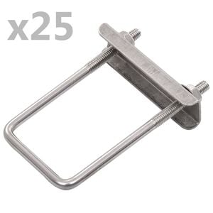 vidaXL Ensemble de 25 connecteurs en U pour poteau de cl&ocirc;ture 60x40 mm