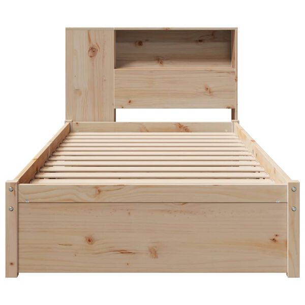vidaXL Lit biblioth&egrave;que sans matelas 75x190 cm bois de pin massif