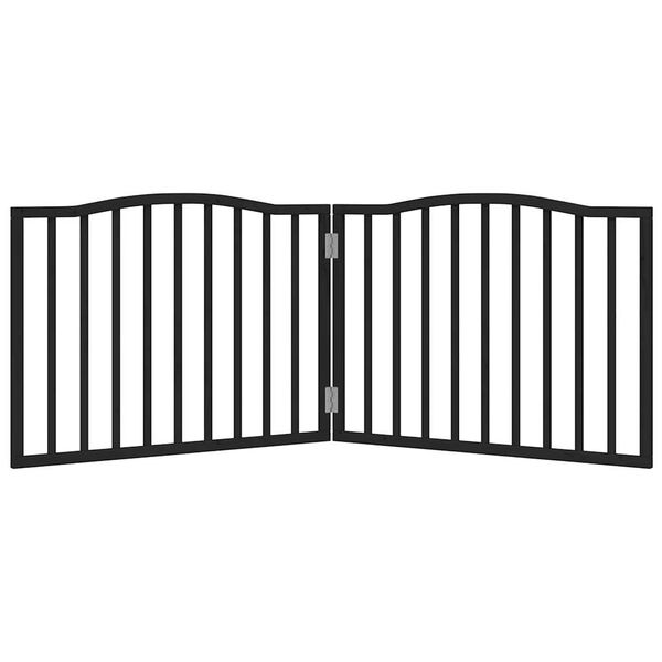 vidaXL Barri&egrave;re pour chien pliable 2 panneaux noir bois de peuplier