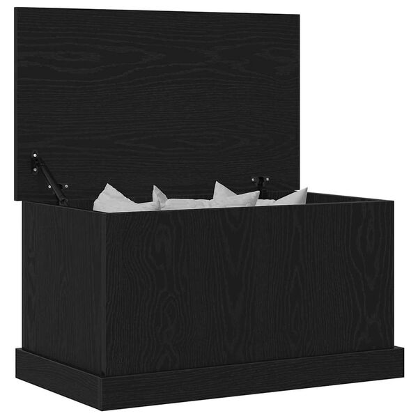 vidaXL Bo&icirc;te de Rangement Ch&ecirc;ne noir 70 x 40 x 28 cm Bois d'ing&eacute;nierie