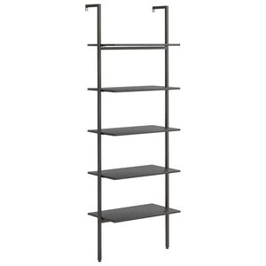 vidaXL &Eacute;tag&egrave;re inclin&eacute;e &agrave; 5 niveaux Noir 64x35x185 cm