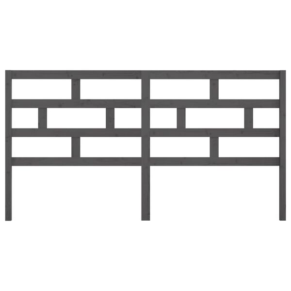 vidaXL T&ecirc;te de lit Gris 186x4x100 cm Bois massif de pin