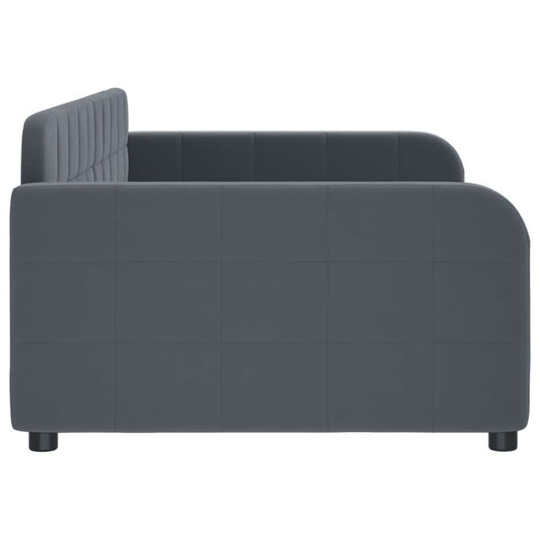 vidaXL Lit de repos sans matelas gris fonc&eacute; 100x200 cm velours