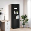 vidaXL Buffet haut ch&ecirc;ne noir 50x35x180 cm bois d'ing&eacute;nierie