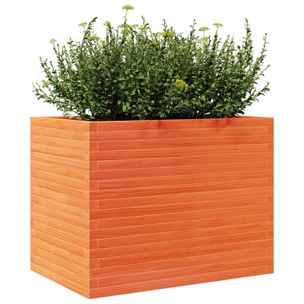 vidaXL Jardinière cire marron 90x60x68,5 cm bois de pin massif