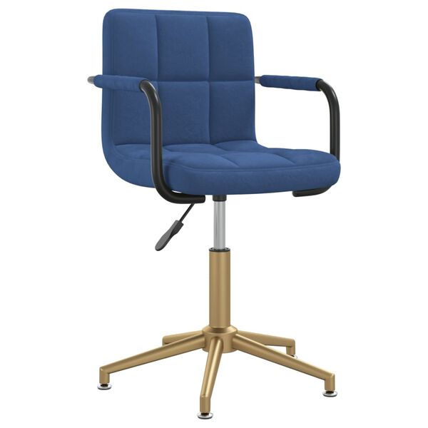 vidaXL Chaise pivotante de salle &agrave; manger Bleu Velours