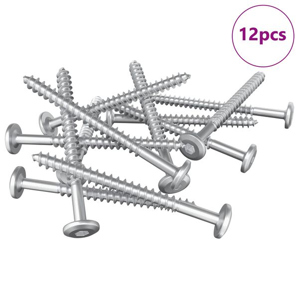 vidaXL Vis en bois 12 pcs Argent&eacute; M6 x 70 mm Acier