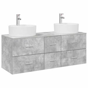 vidaXL Ensemble de mobilier de salle de bain 3 pc Gris b&eacute;ton