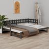 vidaXL Lit coulissant sans matelas gris 2x(90x200) cm