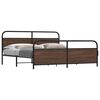 vidaXL Cadre de lit en m&eacute;tal sans matelas ch&ecirc;ne marron 183x213 cm