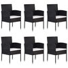 vidaXL Ensemble &agrave; manger de jardin 7 pcs Noir