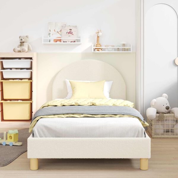 vidaXL Cadre de lit pour enfants avec t&ecirc;te de lit Cr&egrave;me 90 x 200 cm