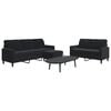 vidaXL Ensemble de canap&eacute;s 3 pcs avec coussins Noir Velours