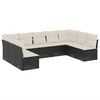 vidaXL Salon de jardin 9 pcs avec coussins noir r&eacute;sine tress&eacute;e