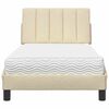 vidaXL Lit avec matelas Hanko cr&egrave;me 90x200 cm tissu