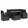 vidaXL Salon de jardin 6 pcs avec coussins noir r&eacute;sine tress&eacute;e