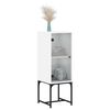 vidaXL Armoire lat&eacute;rale avec porte en verre blanc 35x37x100 cm