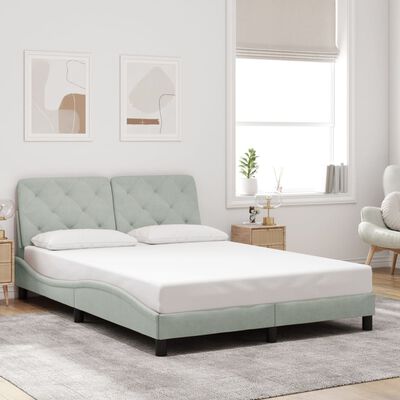 vidaXL Cadre de lit sans matelas gris clair 140x190 cm velours