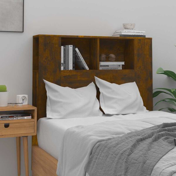 vidaXL Armoire de t&ecirc;te de lit Ch&ecirc;ne fum&eacute; 100x18,5x102,5 cm