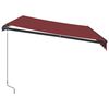 vidaXL Auvent manuel r&eacute;tractable avec LED bordeaux 350x250 cm