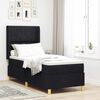 vidaXL Lit &agrave; ressorts avec matelas Noir 140 x 200 cm tissu